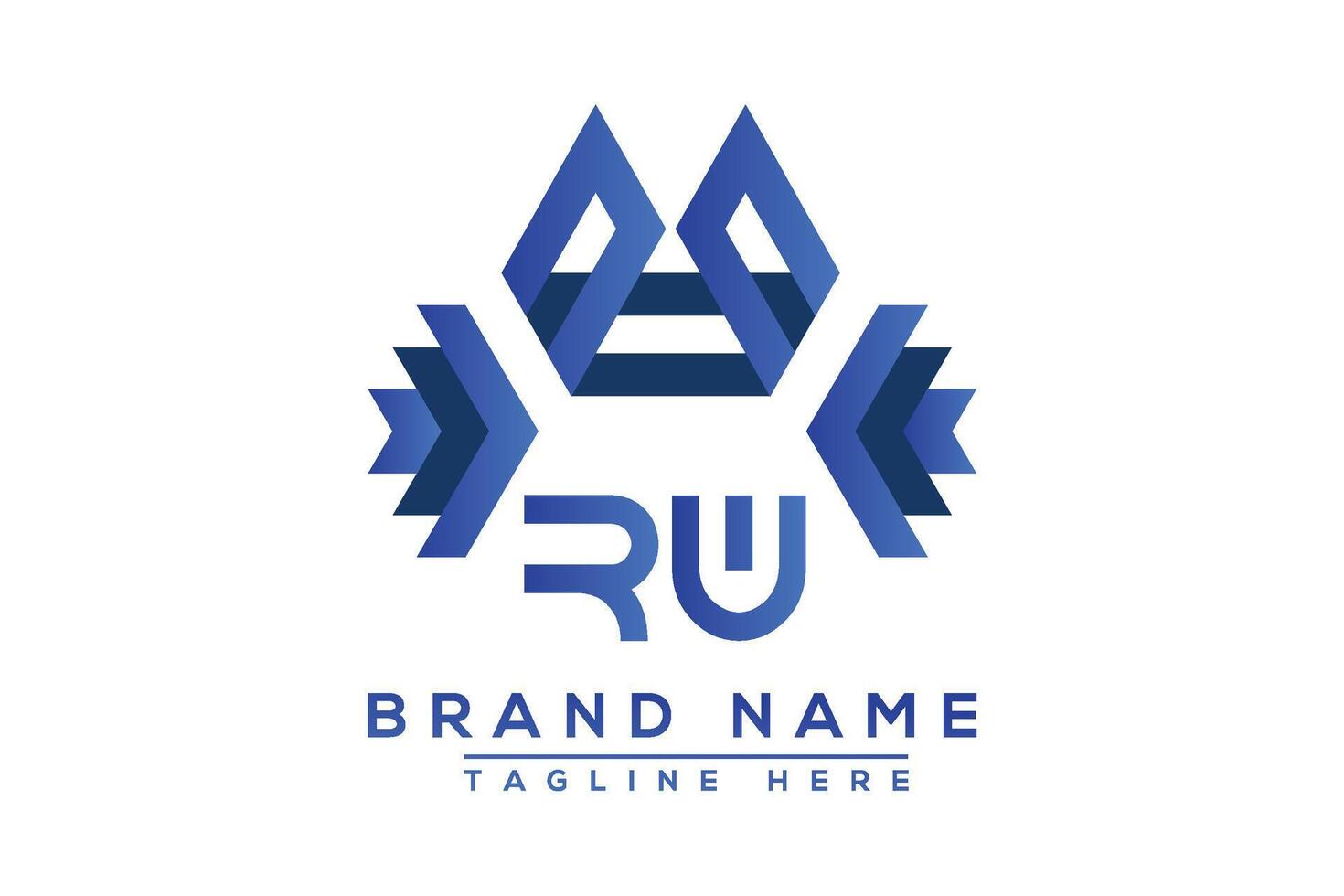 Letter RW Blue logo design. Vector logo design for business.