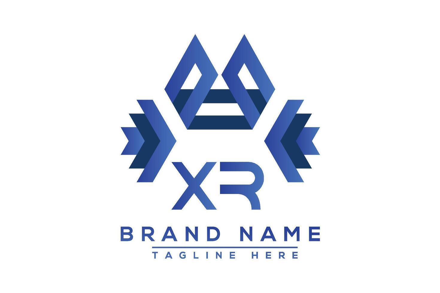 Letter XR Blue logo design. Vector logo design for business.