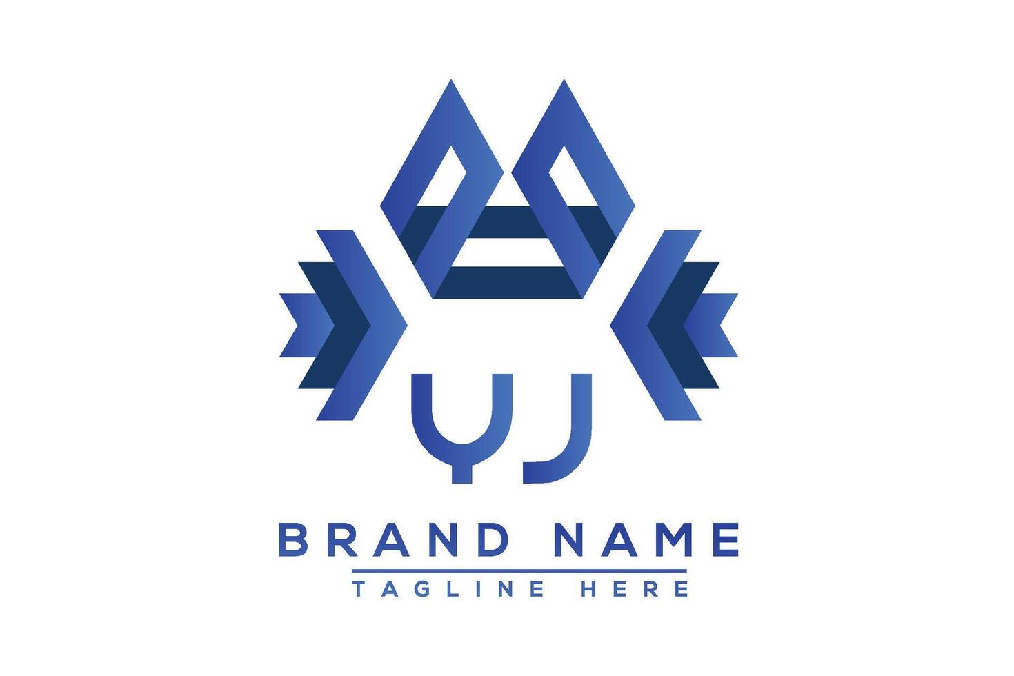 Letter YJ Blue logo design. Vector logo design for business.