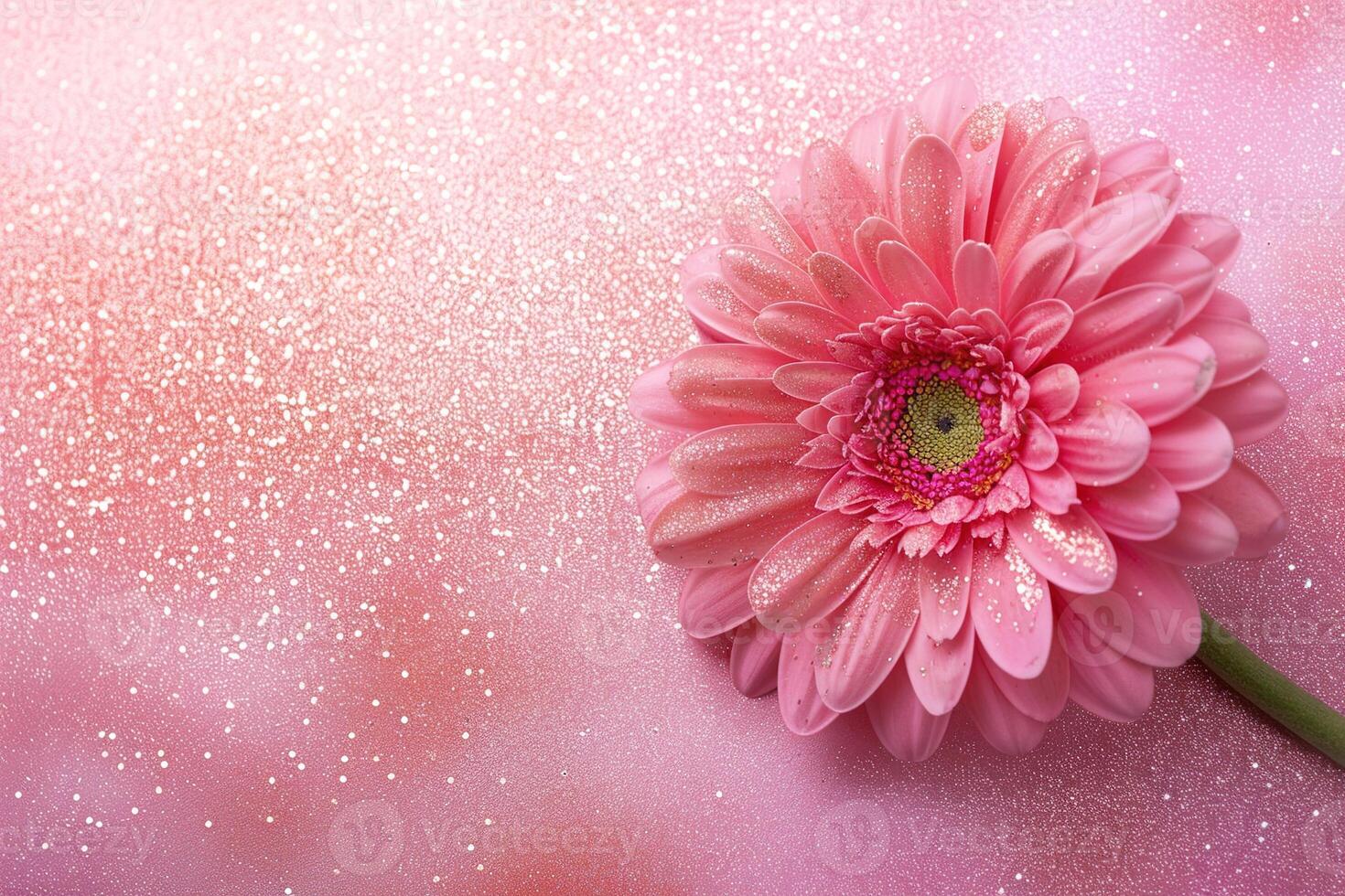 AI generated Elegant pink floral backdrop with sparkling glitter, ideal for Women's Day, Mother's Day content, greeting cards, and romantic event backgrounds. Generative AI. photo