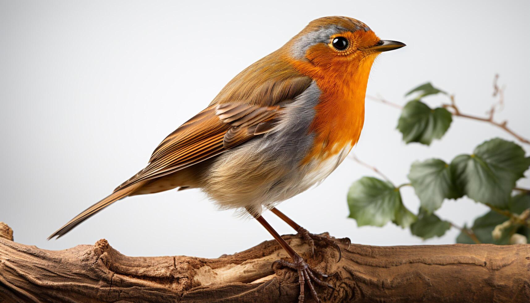 AI generated Cute finch perching on branch, singing in tranquil forest generated by AI photo