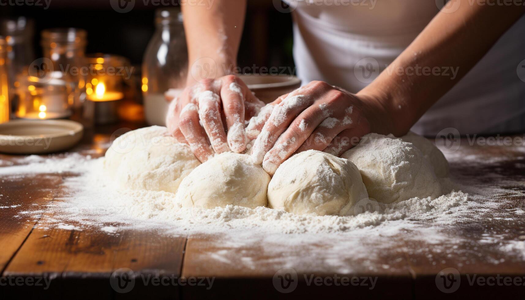 AI generated Homemade bread dough, fresh and delicious, prepared with love generated by AI photo