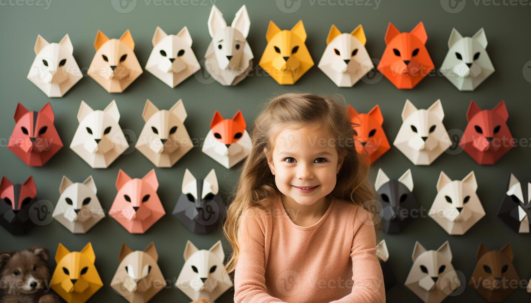 ai generado linda muchachas sonriente, jugando con pequeño animales, simbolizando infancia generado por ai foto