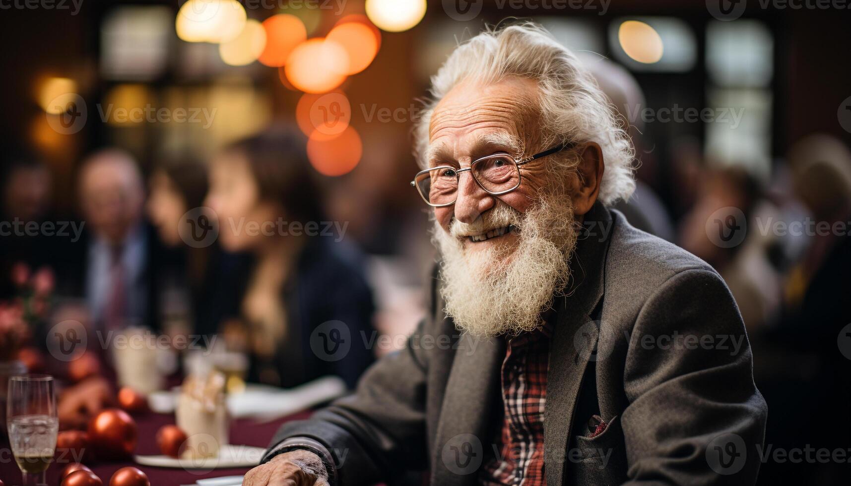 AI generated Senior adults celebrating retirement, enjoying food and drinks outdoors generated by AI photo