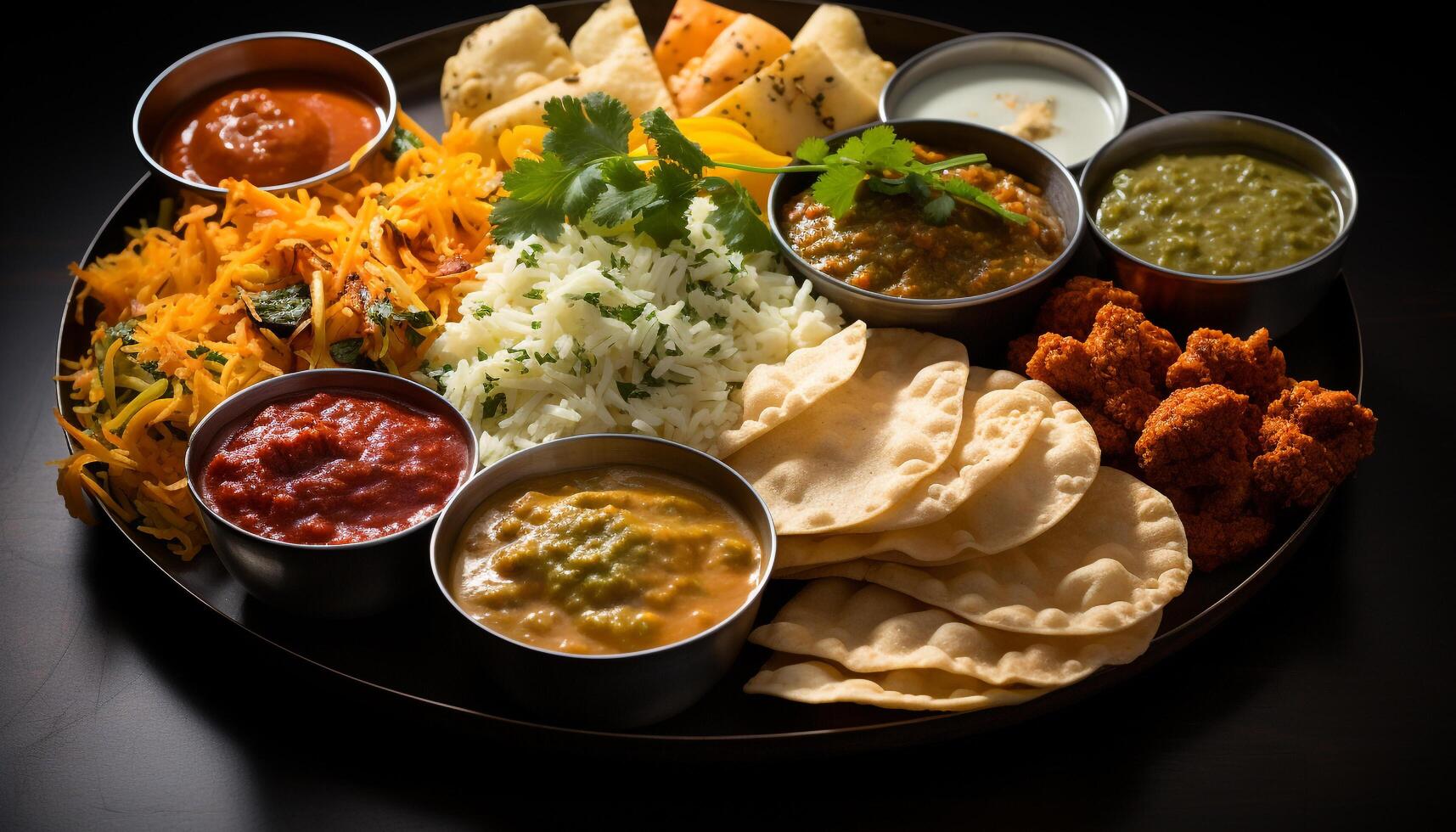 AI generated Freshness and spice in a gourmet meal of guacamole and meat generated by AI photo