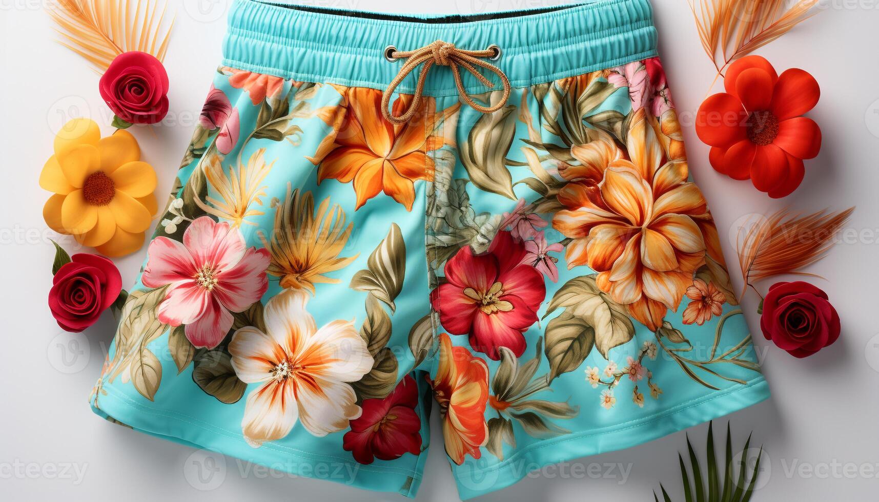 ai generado Moda ilustración verano vestir colección con floral patrones y vibrante colores generado por ai foto