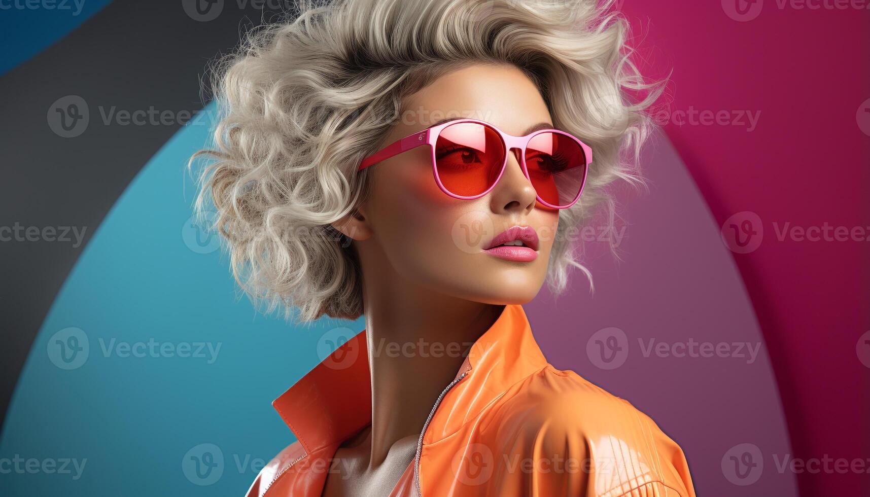 AI generated Beautiful woman with sunglasses exudes elegance and fashion sensuality generated by AI photo