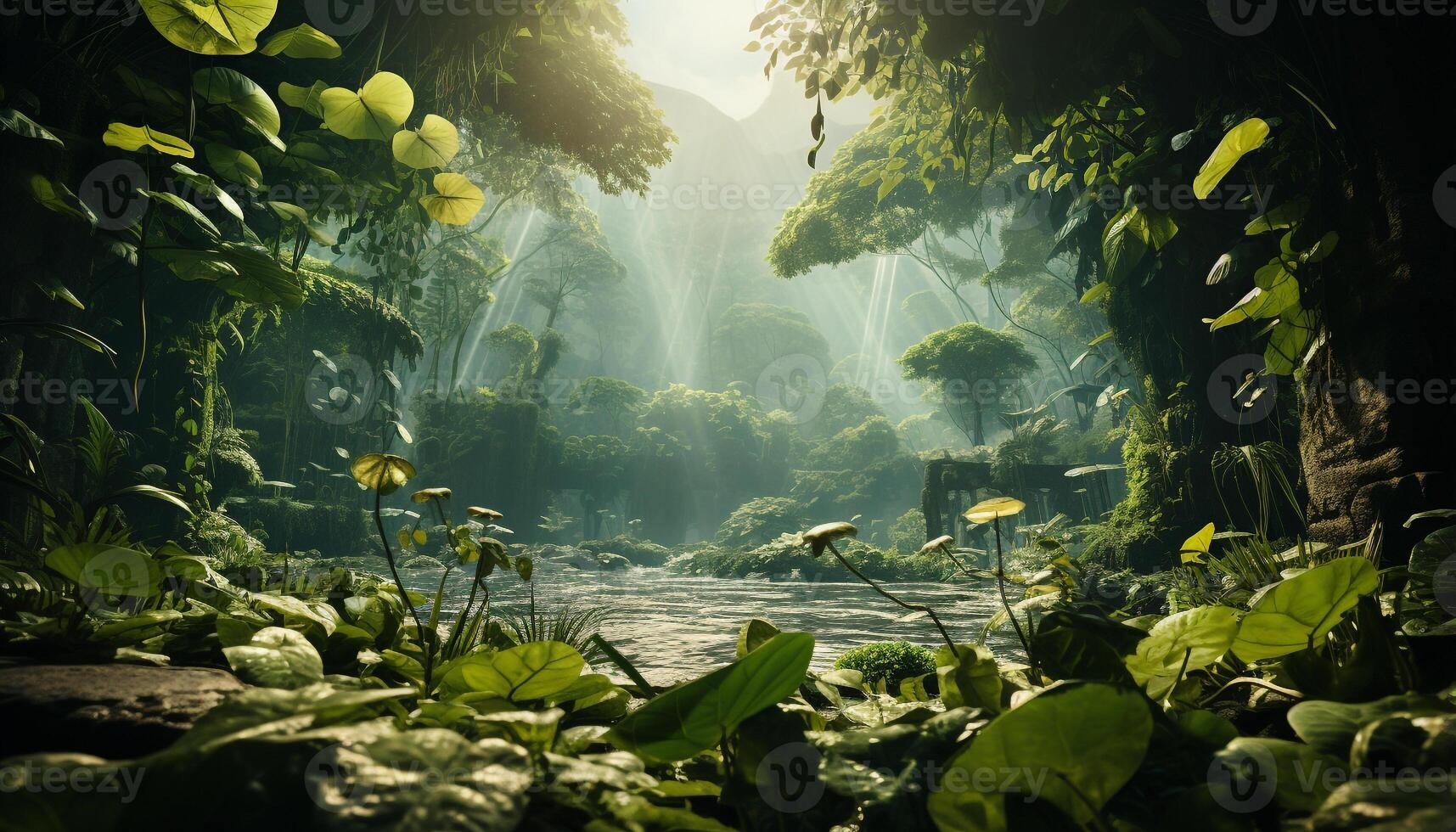 AI generated The mysterious underwater adventure reveals nature beauty and mystery generated by AI photo