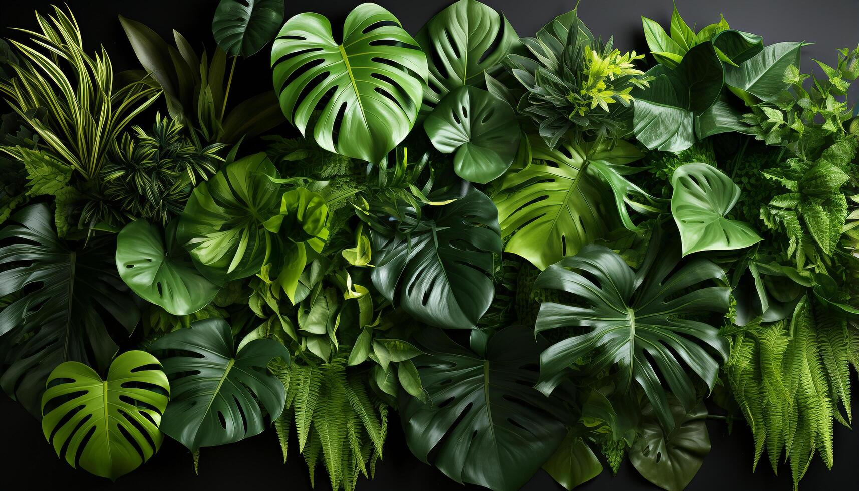 ai generado frescura de verano en un tropical selva, naturaleza vibrante fondo de pantalla generado por ai foto