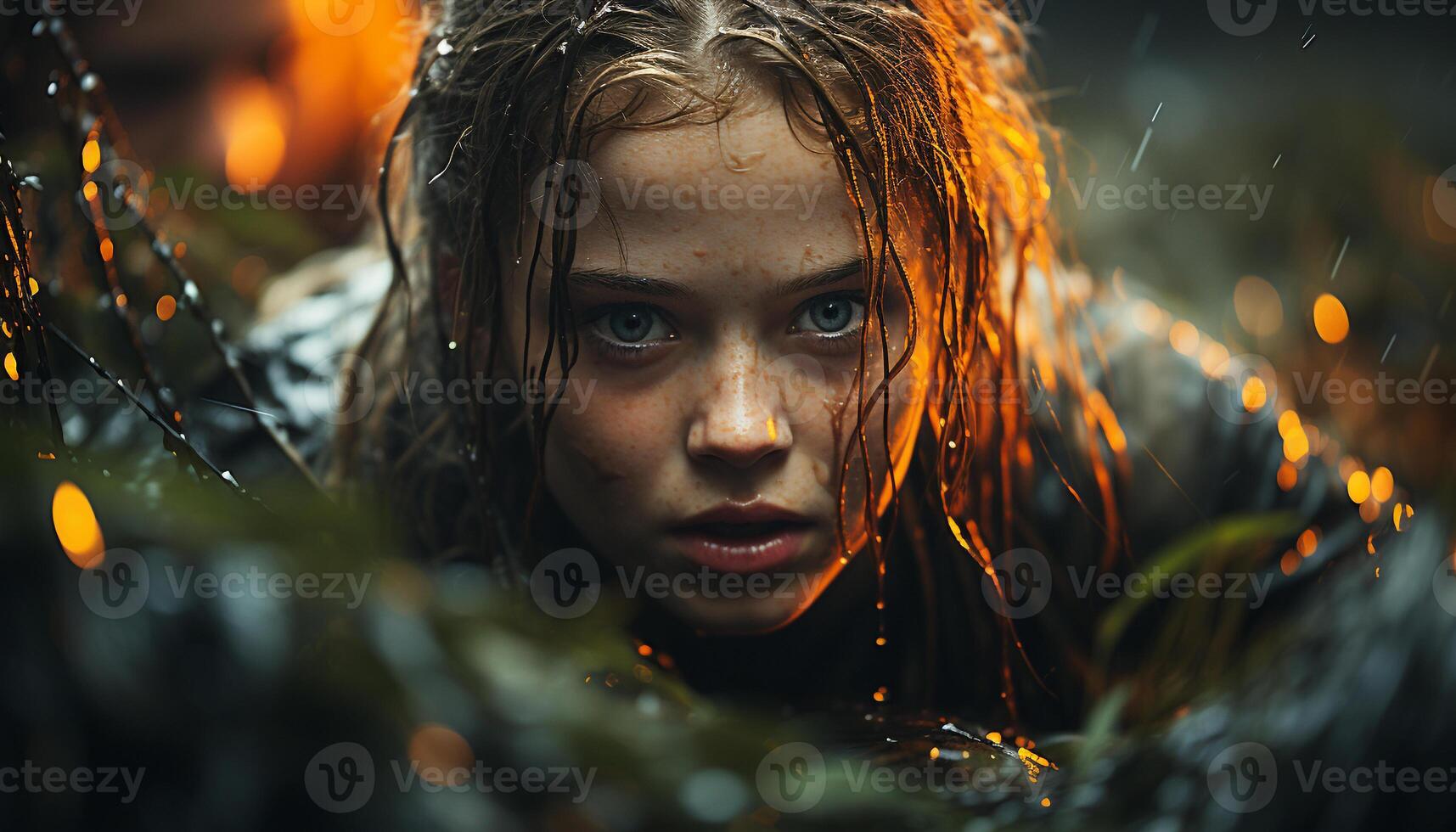 ai generado sonriente joven mujer disfruta naturaleza, iluminado por otoño belleza generado por ai foto