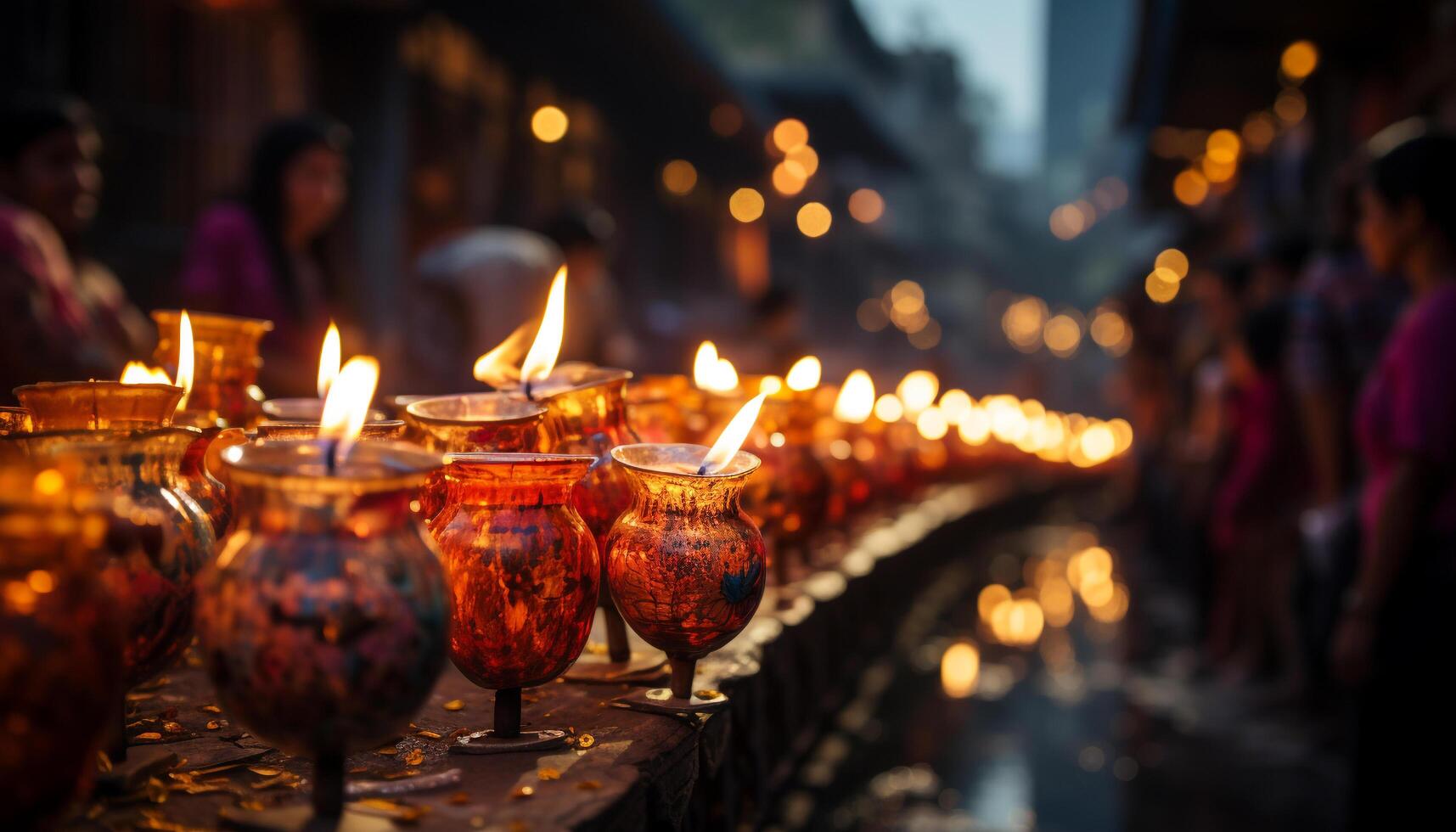 AI generated Praying men illuminate altar, symbolizing spirituality in religious ceremony generated by AI photo