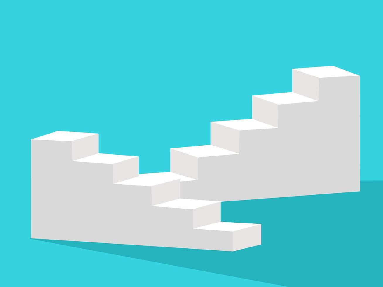 Stair white isolated ladder. staircase vector