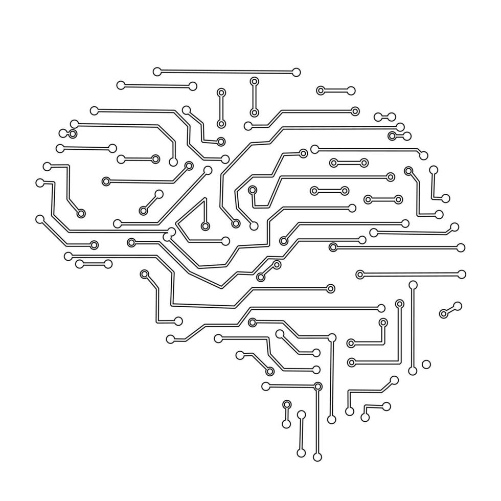 brain Circuit Board Technology vector