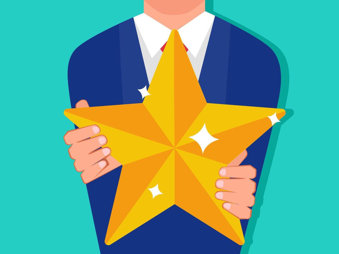 Businessman holding a star vector