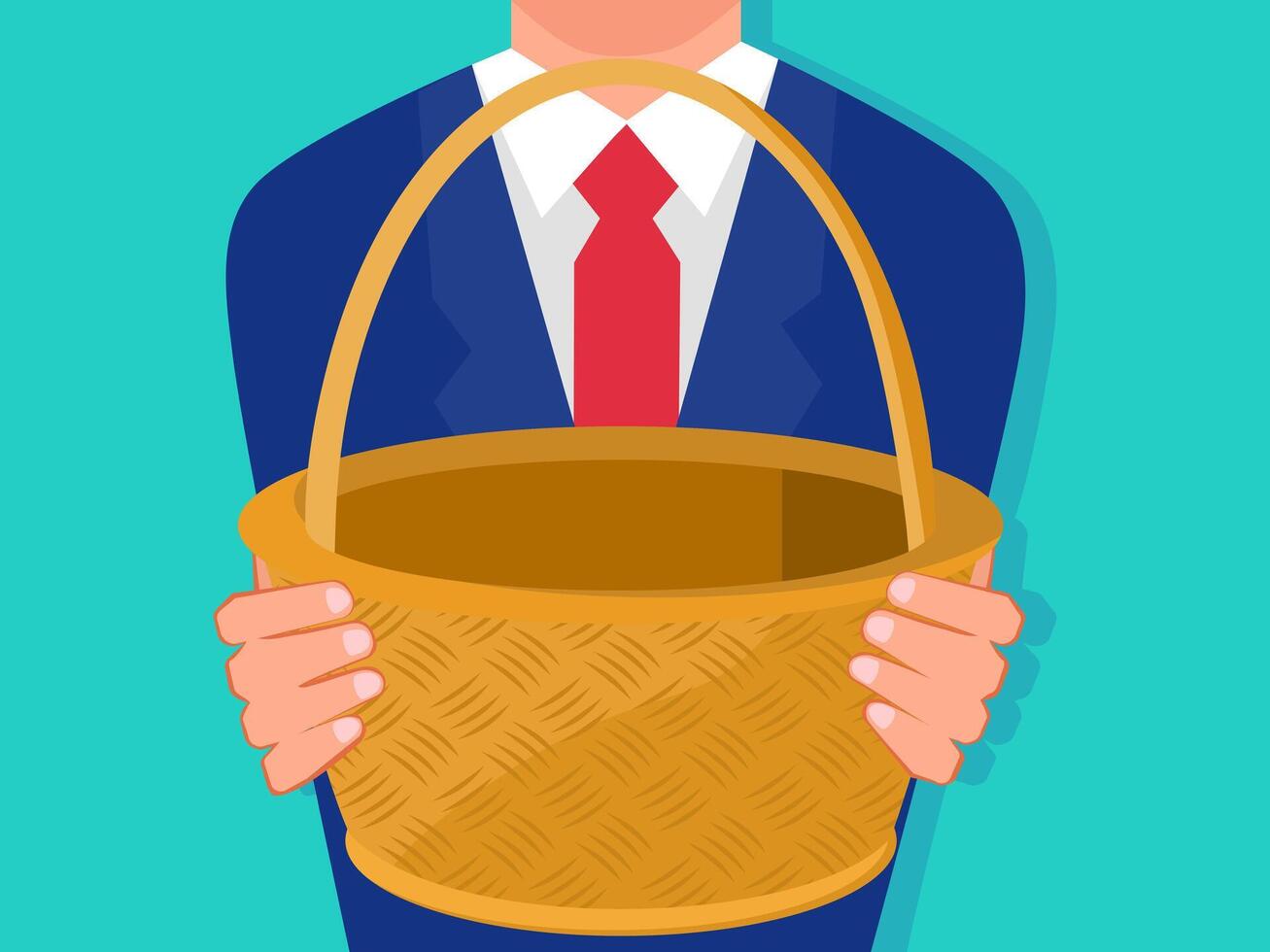 business man with a basket vector