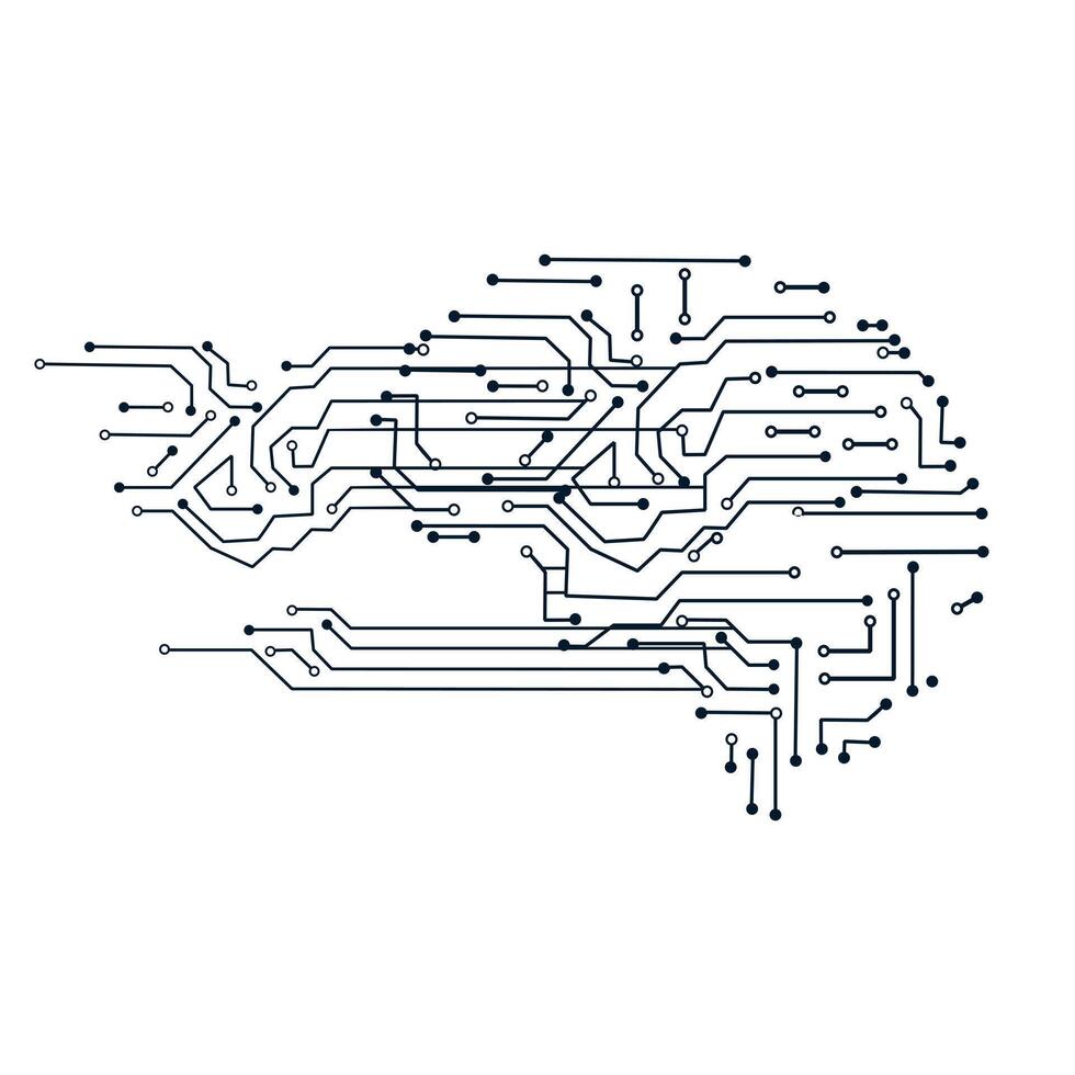 brain Circuit Board Technology vector