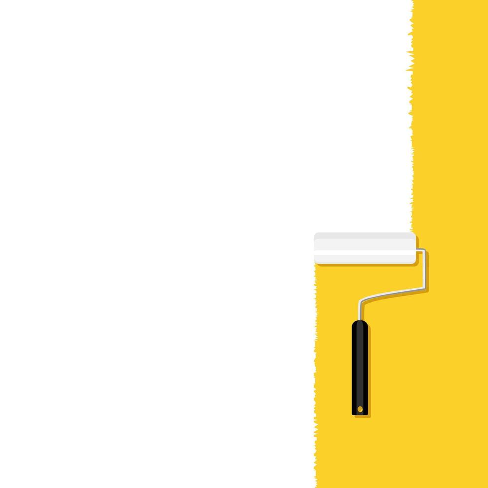 paint roller with painted marking colored vector