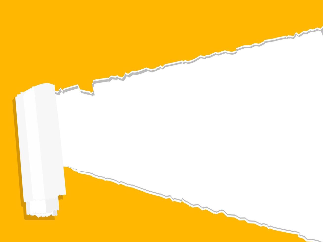 yellow ripped open paper with white background. place for your text vector