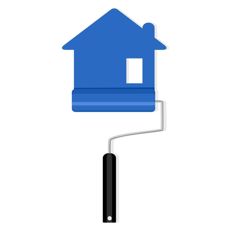 Home improvement icon with paint roller vector