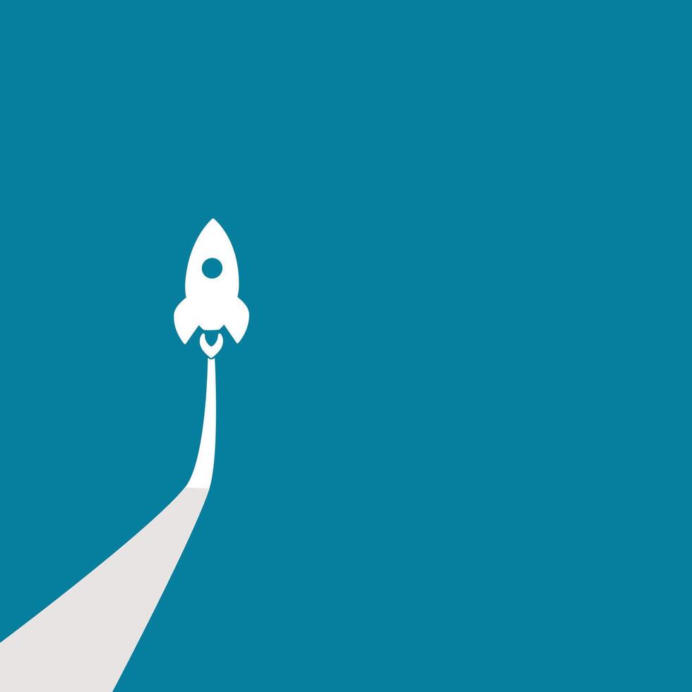 The rocket is soaring vector