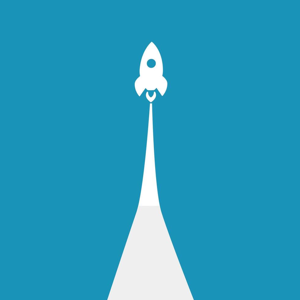 The rocket is soaring vector
