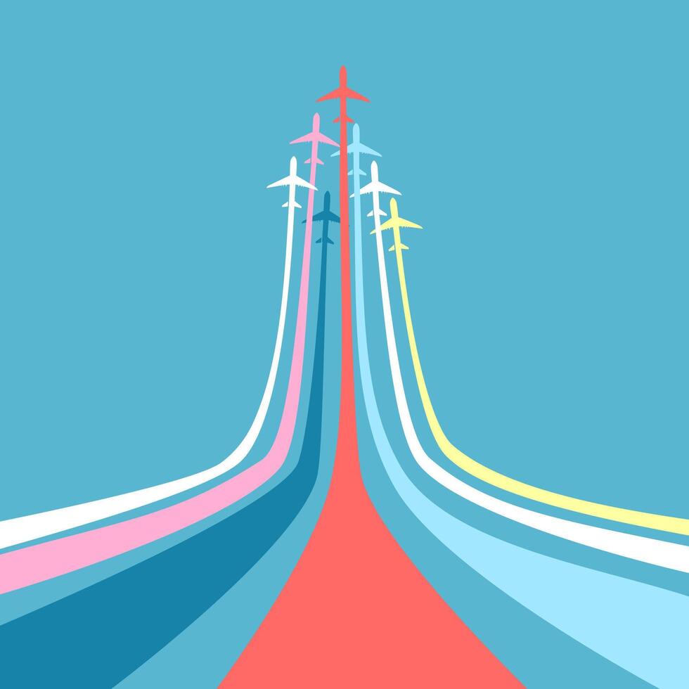 The plane is taking off. isolated on background. vector