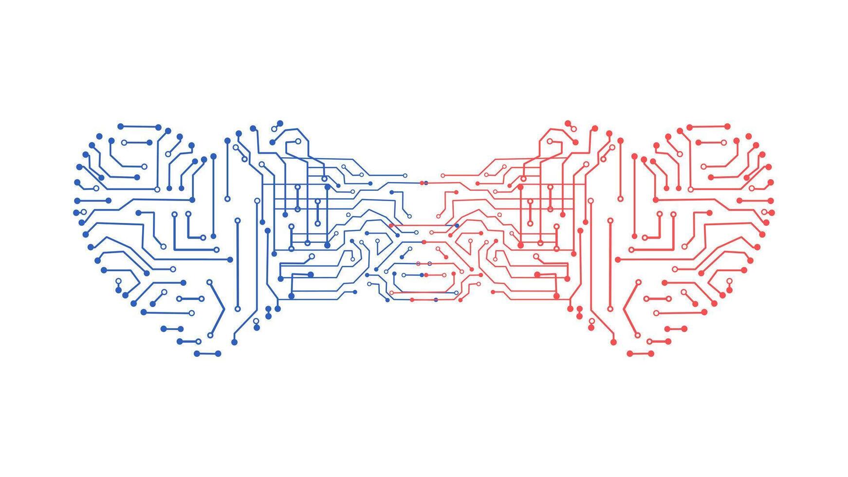 circuito tablero tecnología modelo corazones son conectado vector