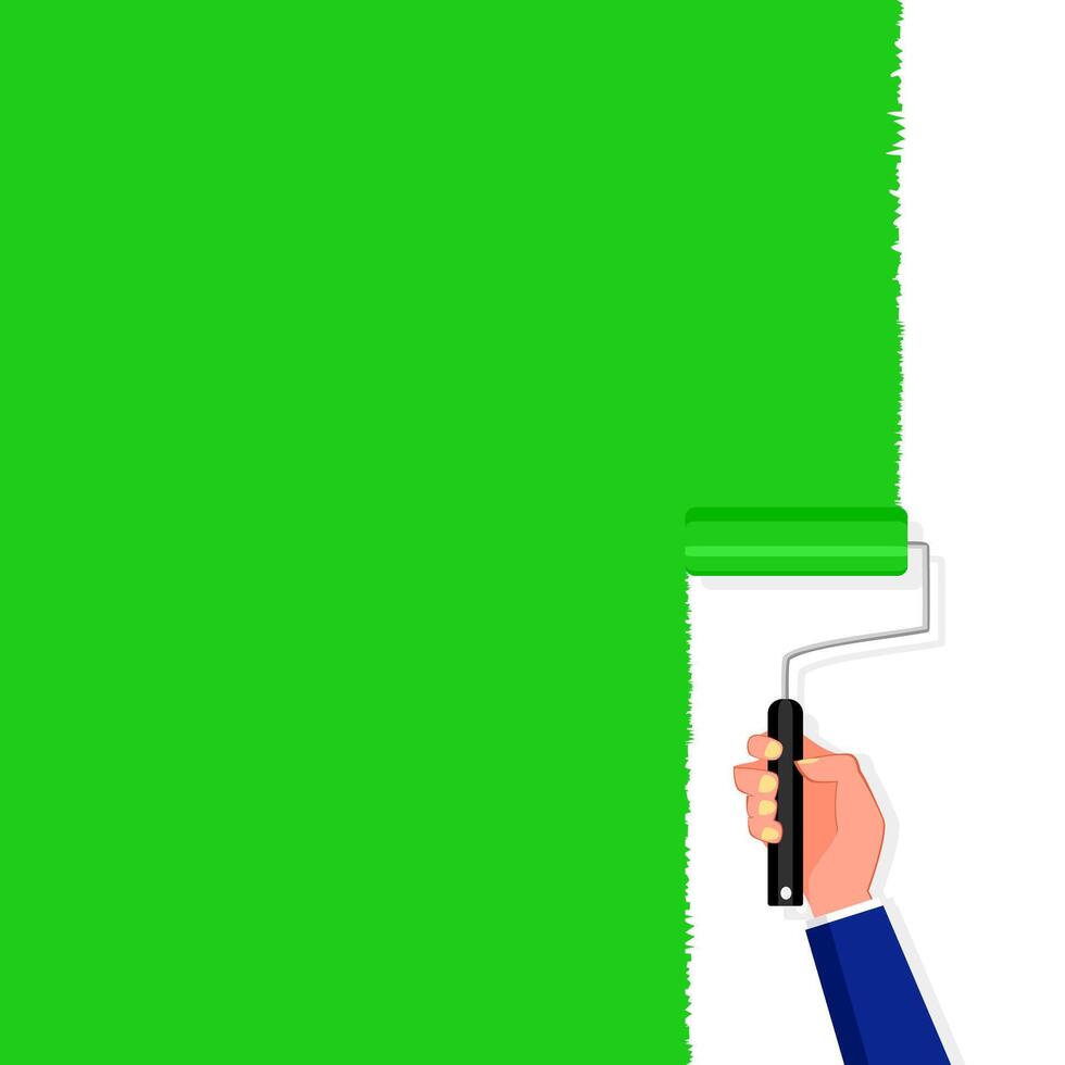 paint roller with painted marking colored vector