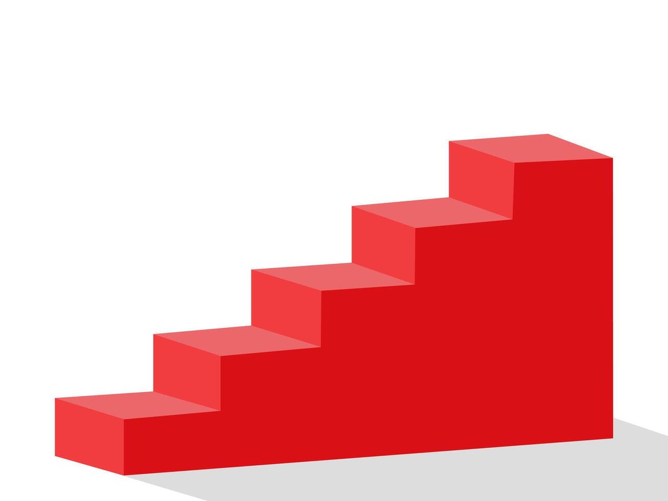 Five levels of red stairs vector