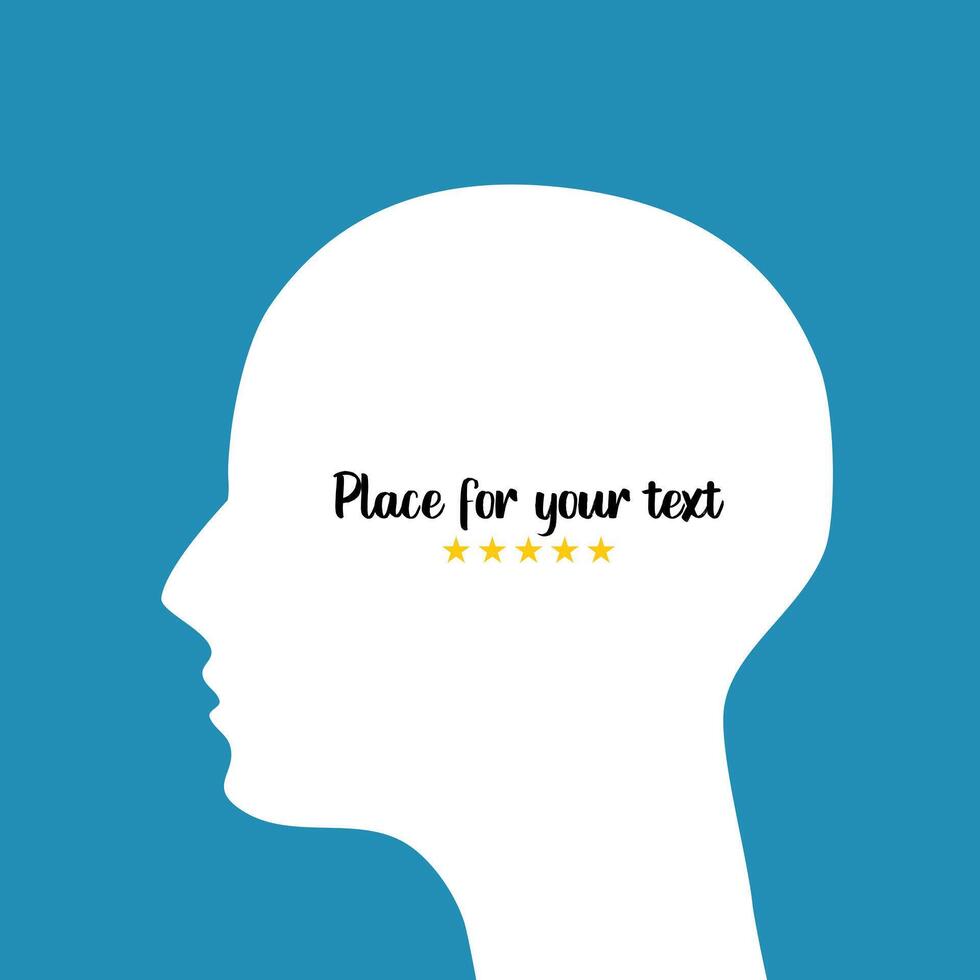 empty head of a person and a place for your text vector