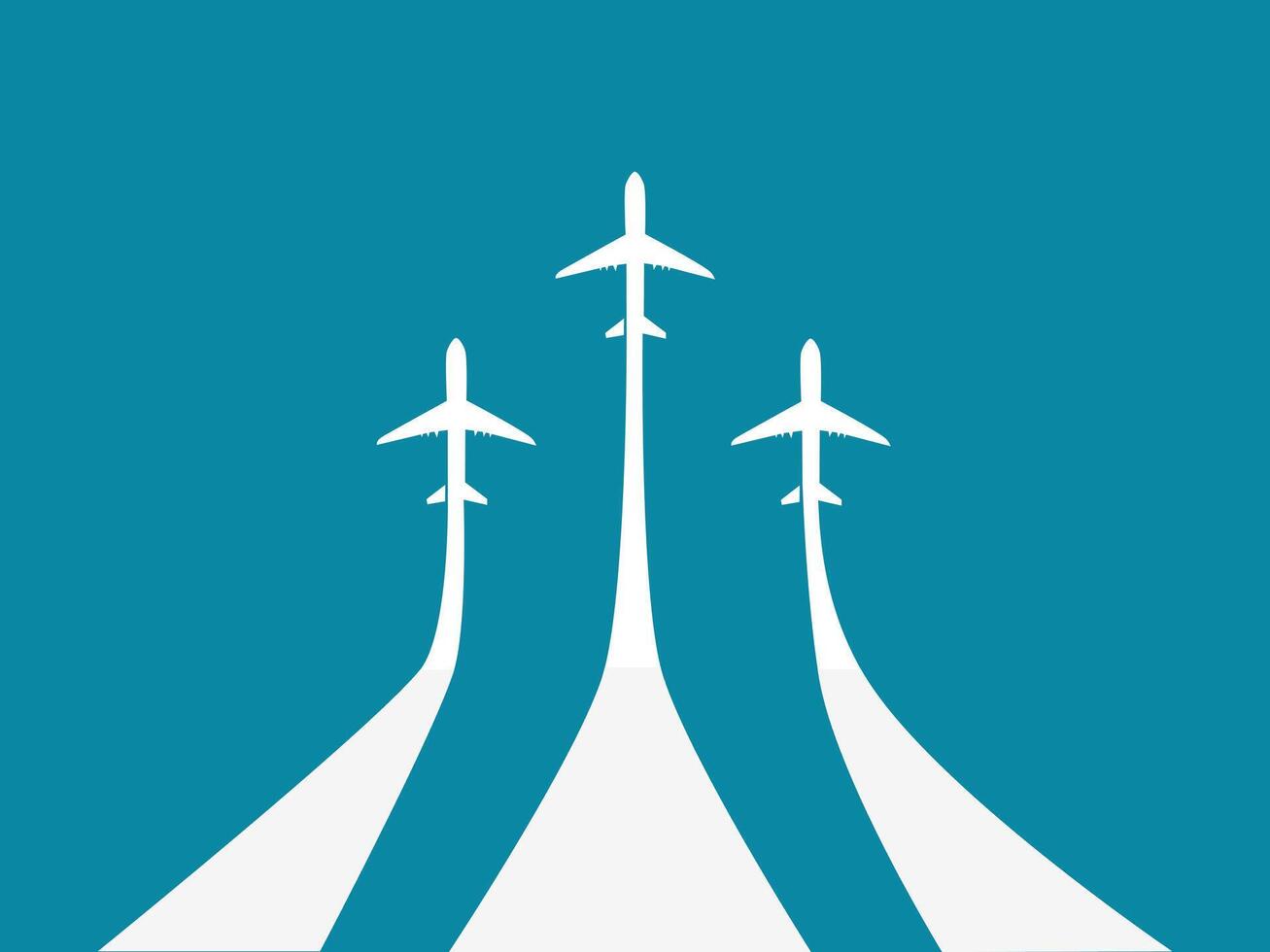 The plane is taking off. isolated on background. vector