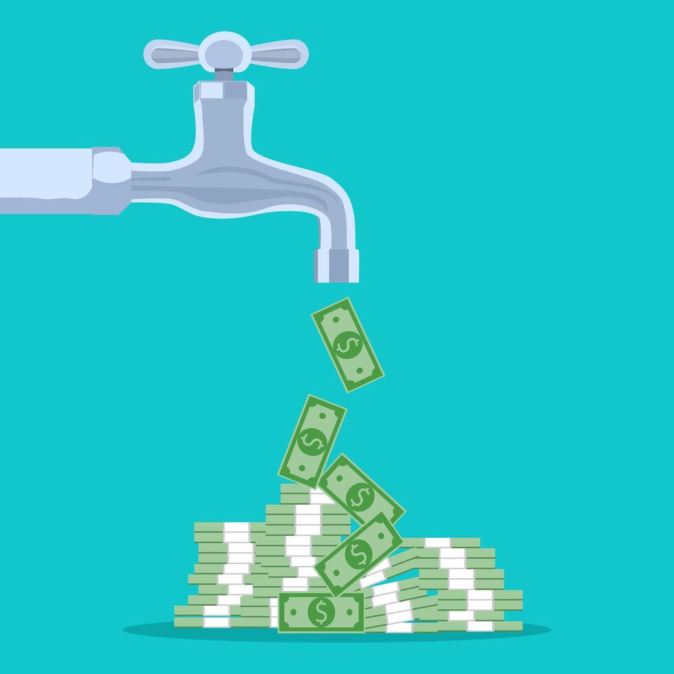 tap. Cash flow vector illustration