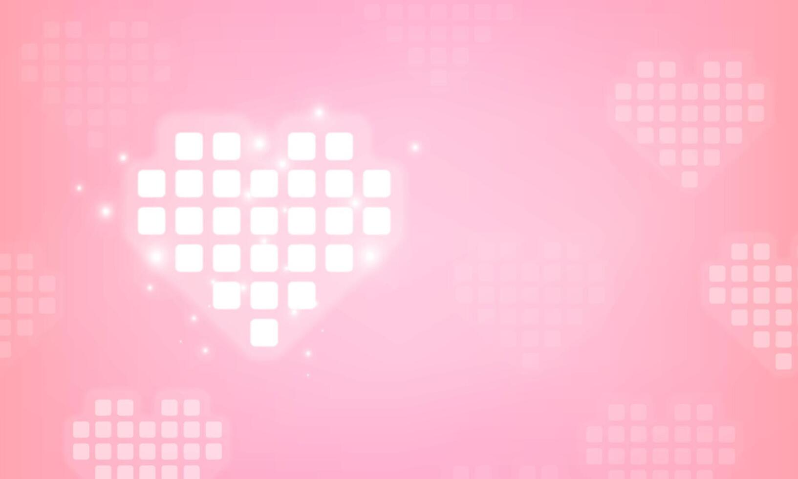 Abstract Happy Valentine's days neon heart pink background with for vector poster design
