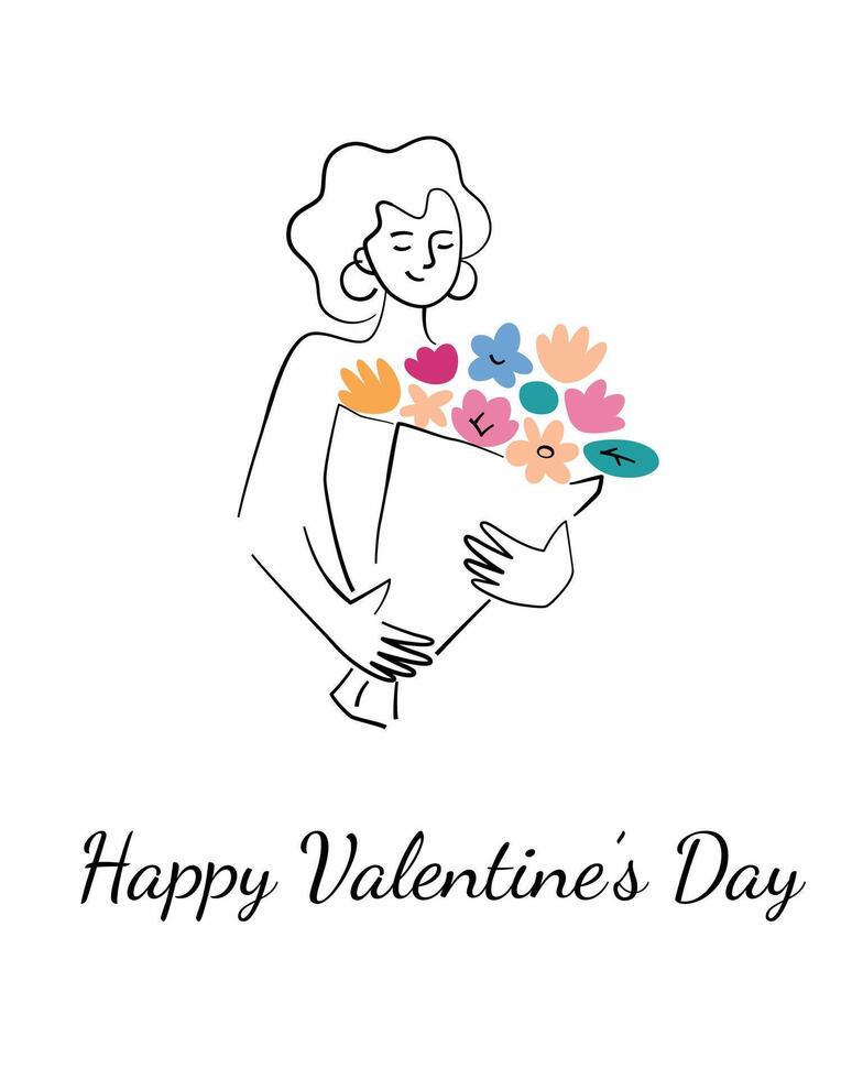 Happy Valentines Day card, Saint Valentines Day vector