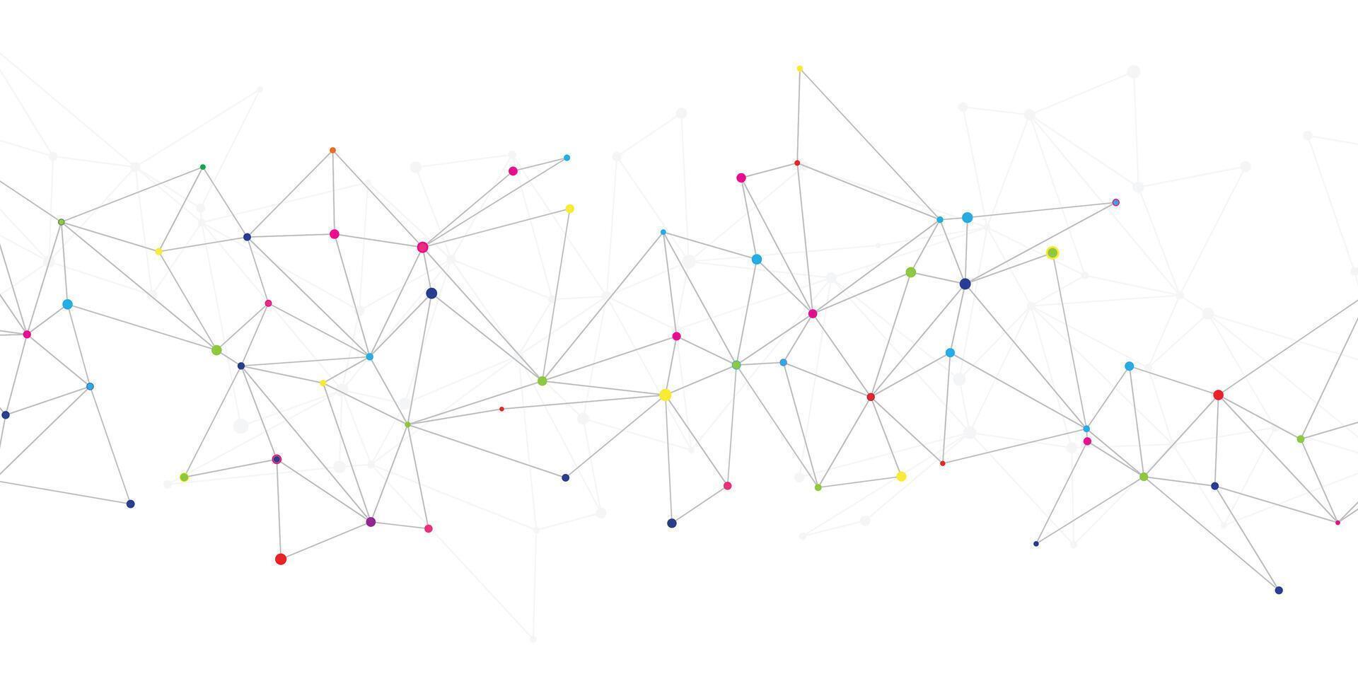 Website header or banner design with abstract geometric background and connecting dots and lines. vector