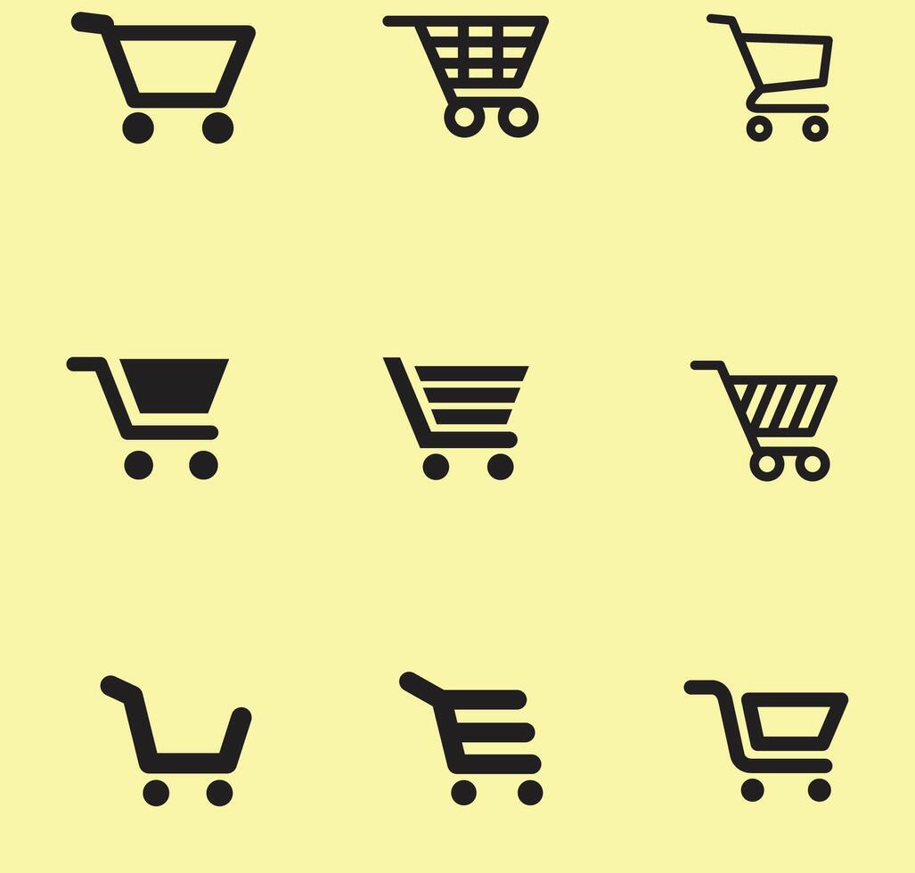Shopping cart icon set, Full and empty shopping cart symbol, shop and sale, vector illustration