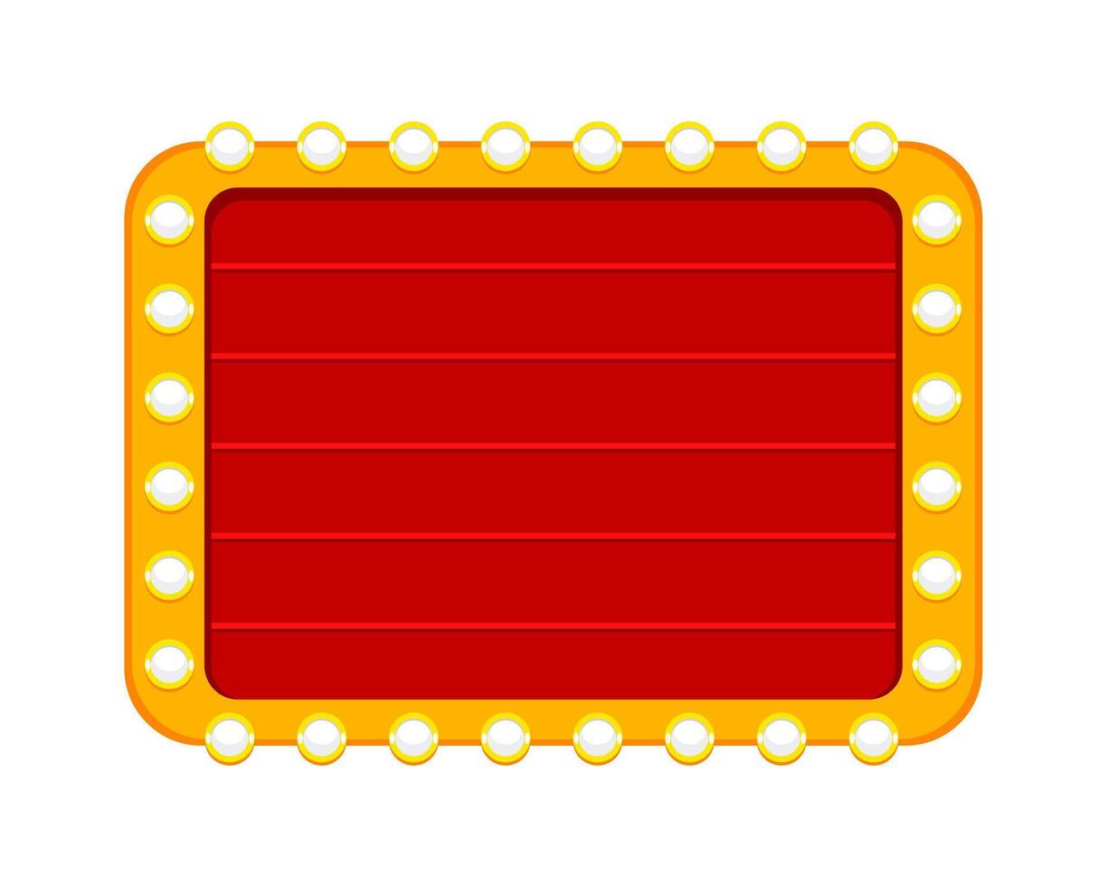 Retro lightbox template with lightbulb. Light box billboard. Advertising, promotion and sale billboard advertise. Cinema, bar show. Vector illustration