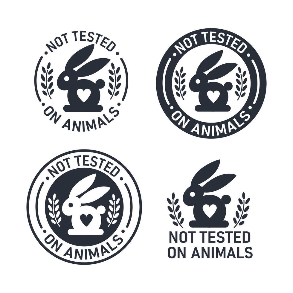 crueldad gratis y vegano. no probado en animales signo. vector ilustración
