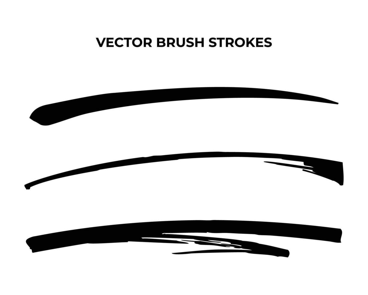 Set of black brush strokes, ink brush strokes, brushes, lines. Dirty artistic design elements vector