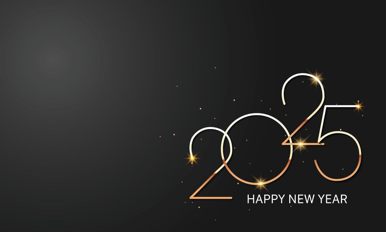 2025 Happy New Year Background Design. Greeting Card, Banner, Poster. Vector Illustration.