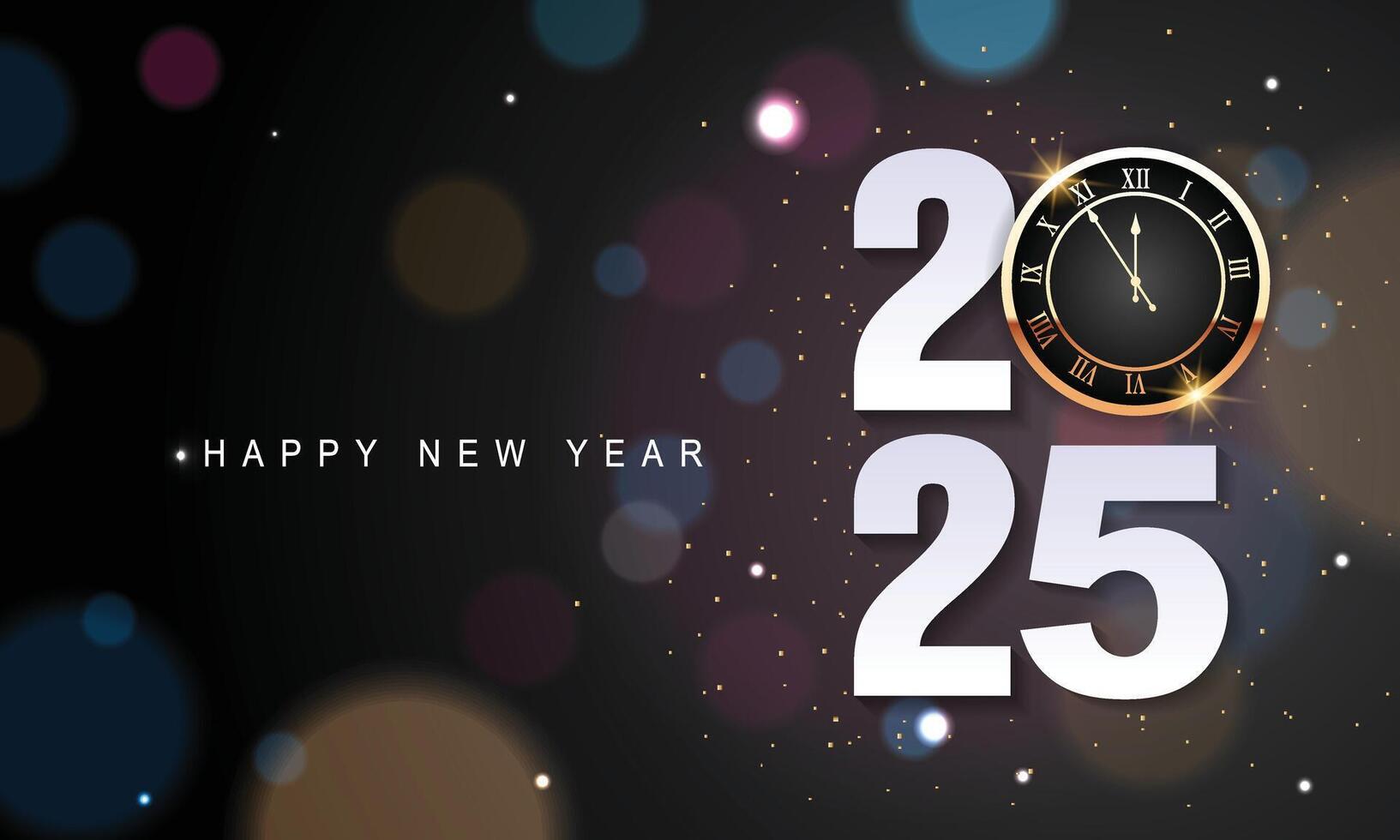 2025 Happy New Year Background Design. Greeting Card, Banner, Poster. Vector Illustration.