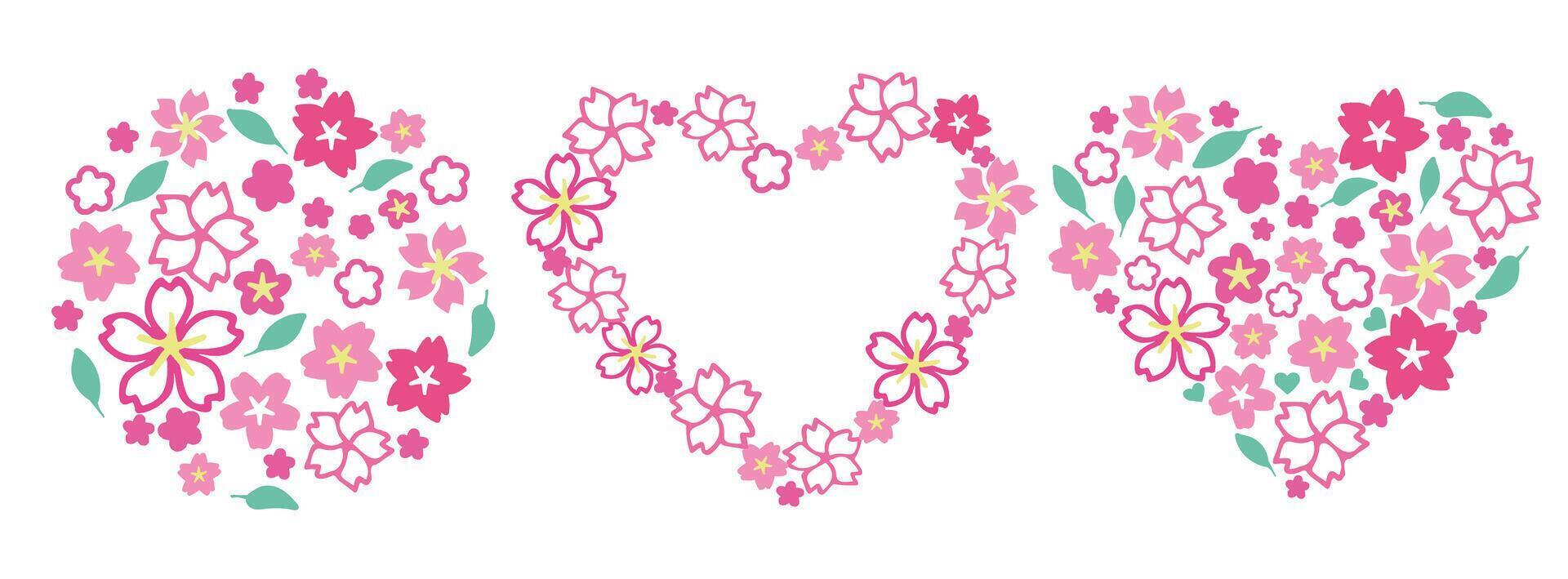 Sakura flower composition for card or invite.Spring design vector