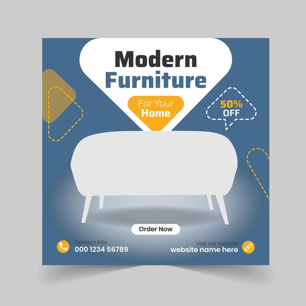 Modern Furniture Sale For Social Media Post Template Web Banner Design vector