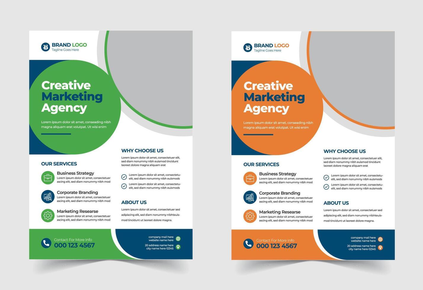 Free Vector Creative Marketing Agency Business Flyer Template Design
