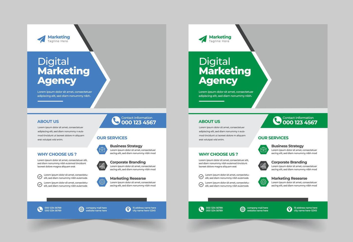 Free Vector Creative Marketing Agency Business Flyer Template Design