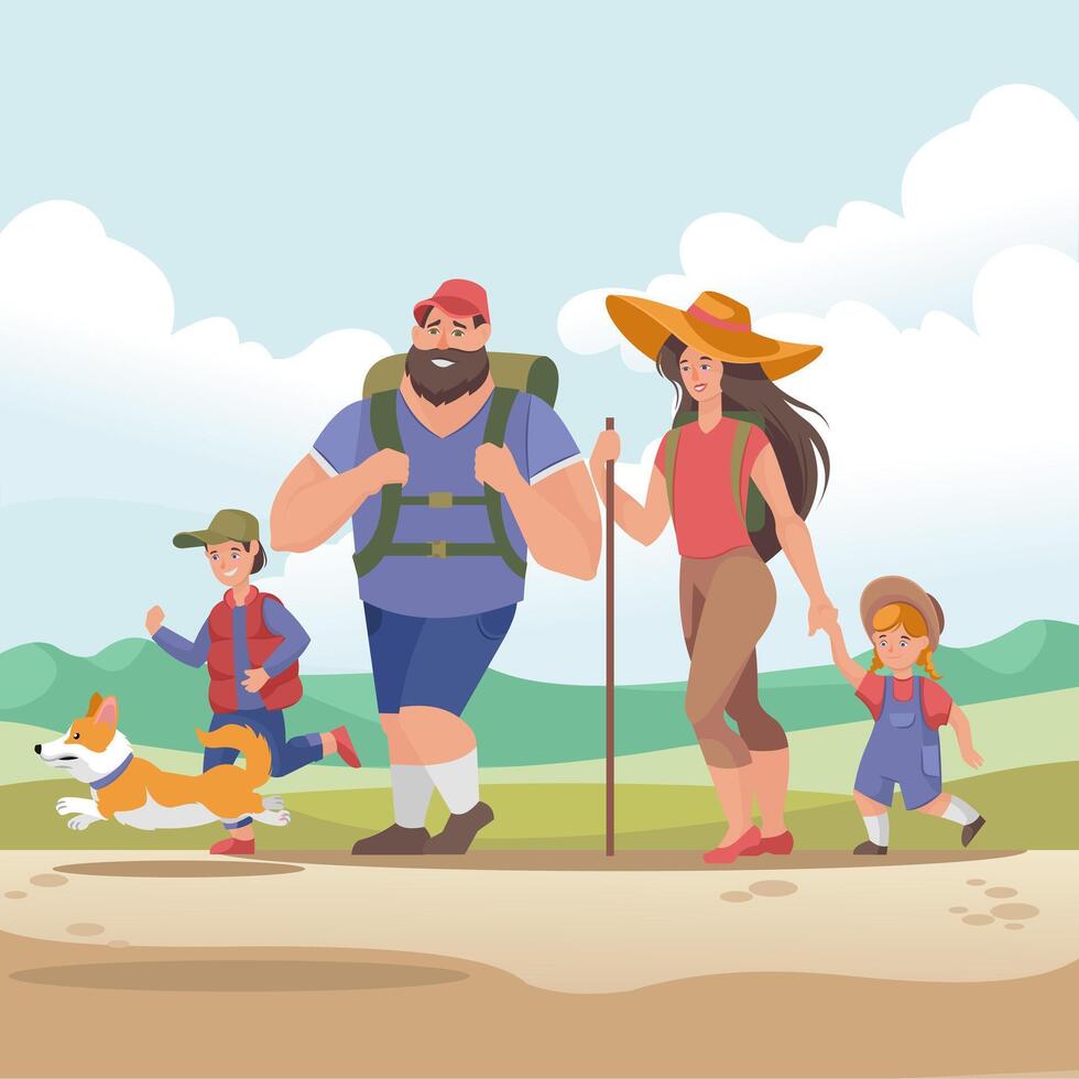 Family Adventure Illustrator Artwork vector
