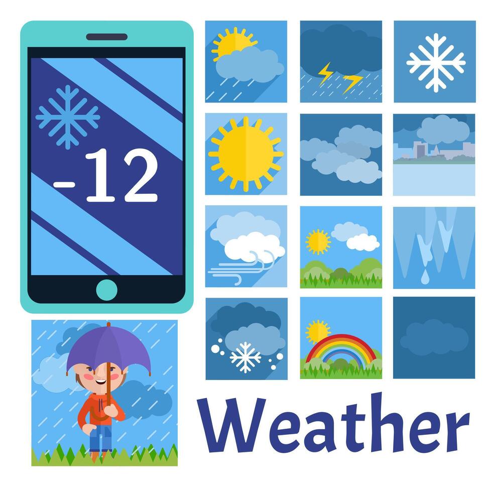 Weather Icon Set Illustrator Artwork vector