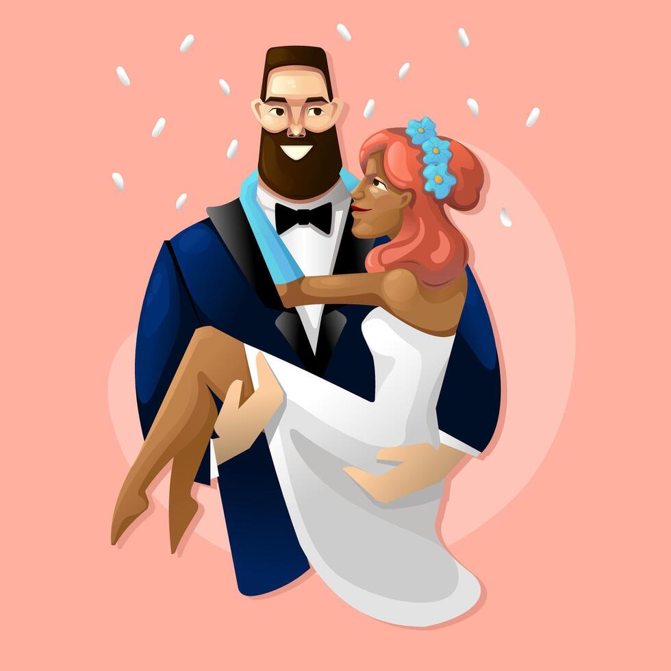Just Married Love Illustrator Artwork vector