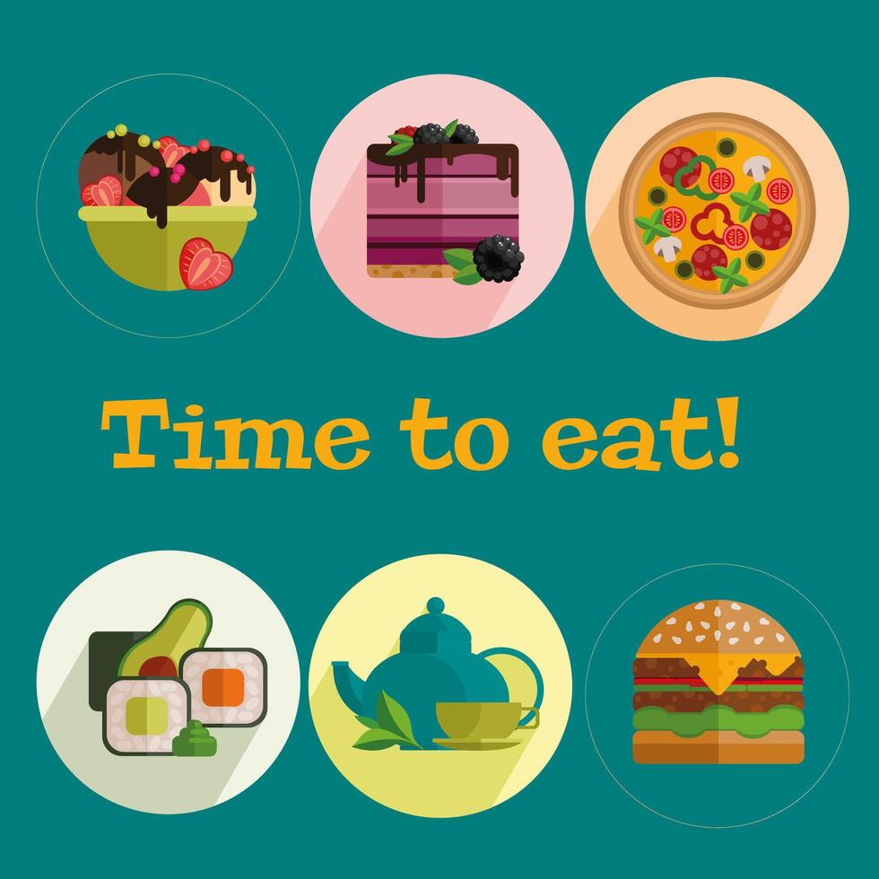 Iconset food Time to eat  Illustrator Artwork vector