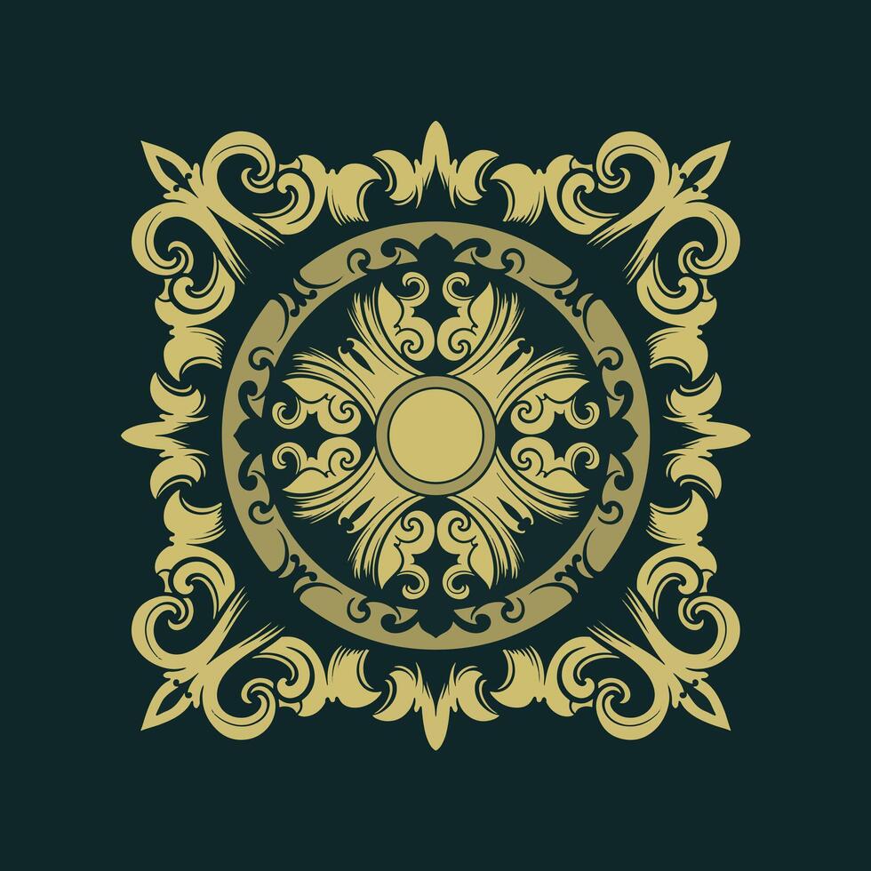 Vector vintage mandala ornament or flower